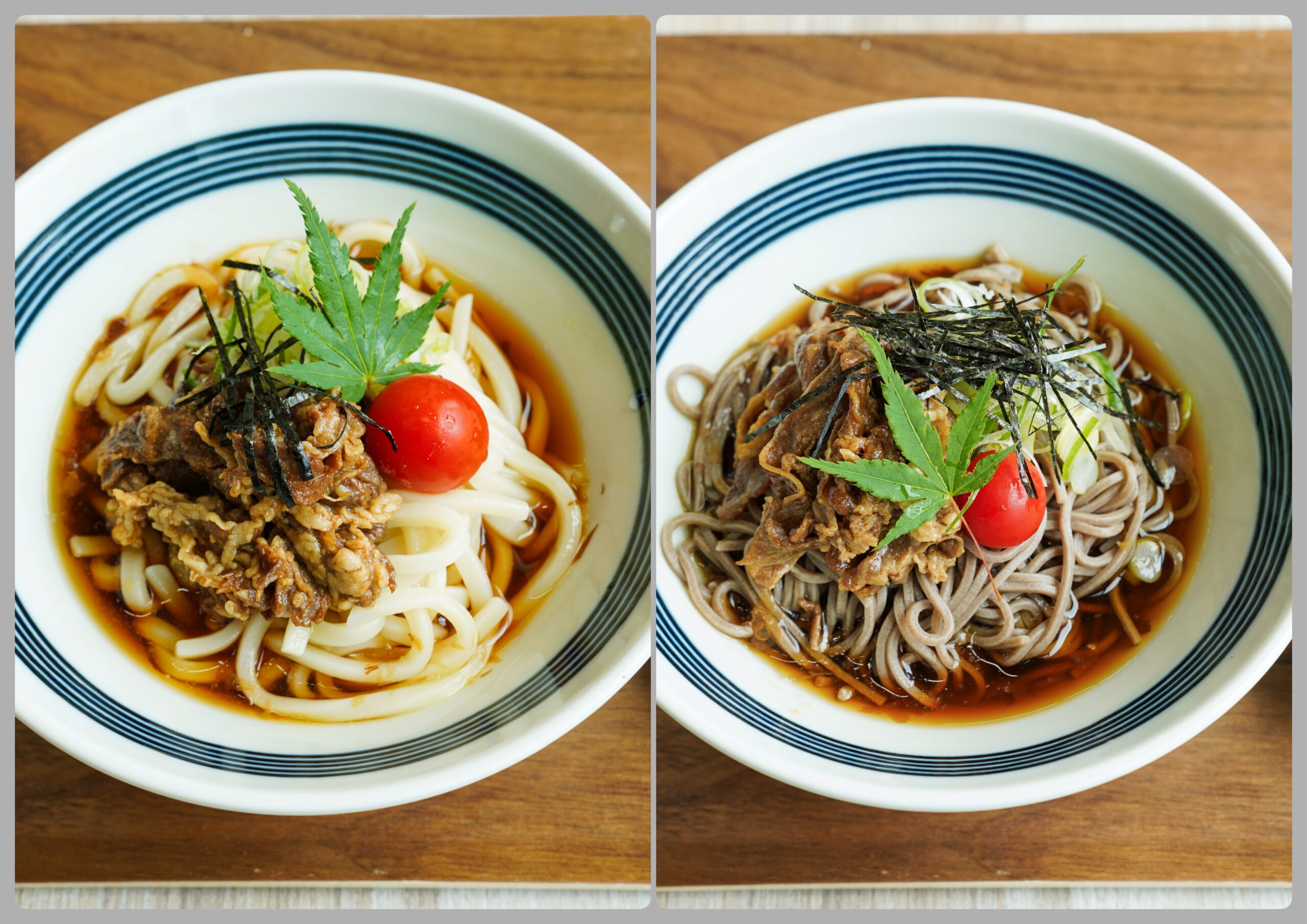 【夏季限定】ぶっかけ肉うどん／そば
￥950